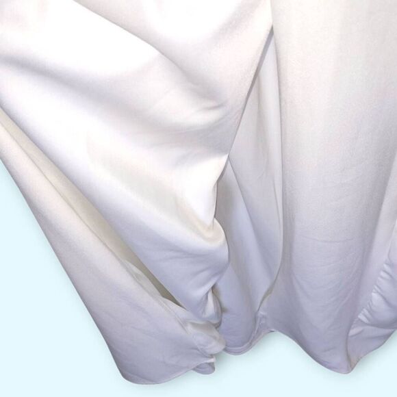 Lulu's Maxi Dress Sz XL Radiant Romance White Tie Straps Slit Wedding Bridesmaid - Picture 8 of 13